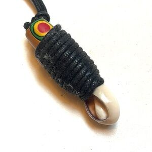 Hand Crafted Black and Cream Wrapped Pendant